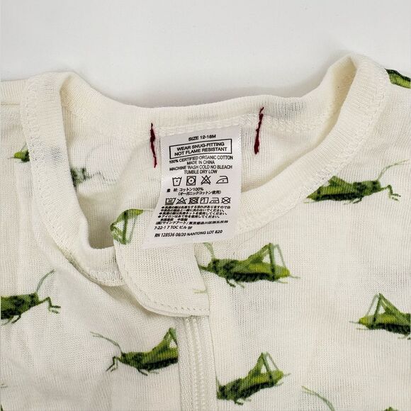 NWT | milkbarn | Kids White and Green grasshopper pajamas | 12-18 months - Picture 2 of 7